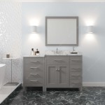 Caroline Parkway 57" Bath Vanity in Gray, Quartz Top, Sink, MS-2157R-CMSQ-CG-001