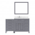Caroline Parkway 57" Bath Vanity in Gray, Quartz Top, Sink, MS-2157R-CMSQ-GR-001