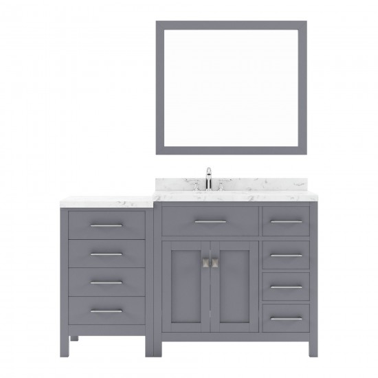 Caroline Parkway 57" Bath Vanity in Gray, Quartz Top, Sink, MS-2157R-CMSQ-GR-001