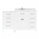 Caroline Parkway 57" Bath Vanity in White, Quartz Top, Sink, MS-2157R-CMSQ-WH-NM
