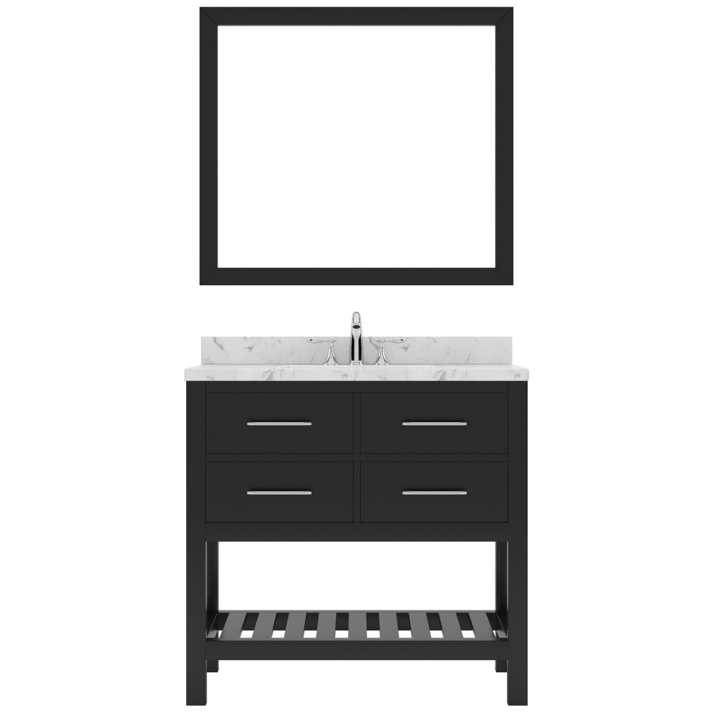 Caroline Estate 36" Bath Vanity Espresso, Quartz Top, Sink, MS-2236-CMRO-ES-001