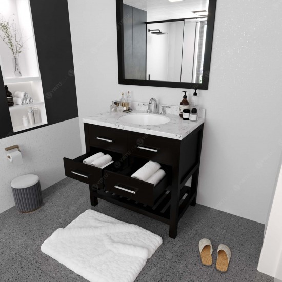 Caroline Estate 36" Bath Vanity Espresso, Quartz Top, Sink, MS-2236-CMRO-ES-001