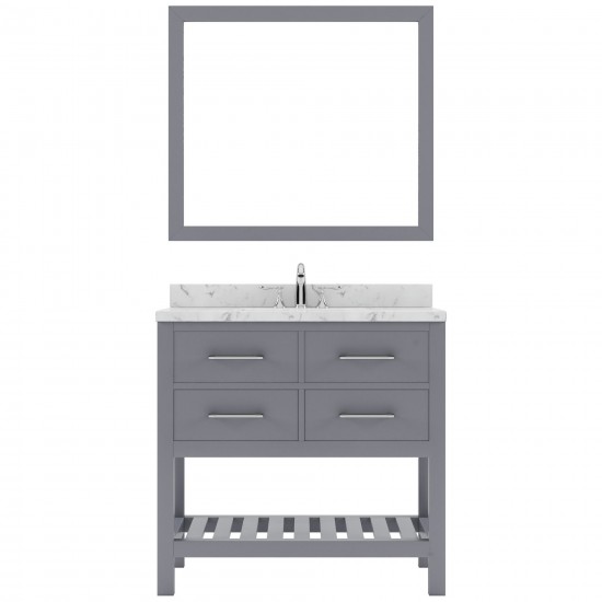 Caroline Estate 36" Bath Vanity in Gray, Quartz Top, Sink, MS-2236-CMRO-GR-001
