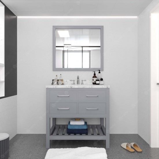Caroline Estate 36" Bath Vanity in Gray, Quartz Top, Sink, MS-2236-CMRO-GR-001