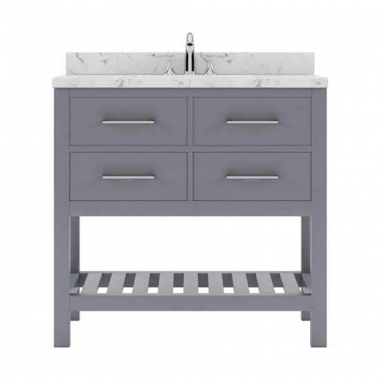 Caroline Estate 36" Bath Vanity in Gray, Quartz Top, Sink, MS-2236-CMRO-GR-NM
