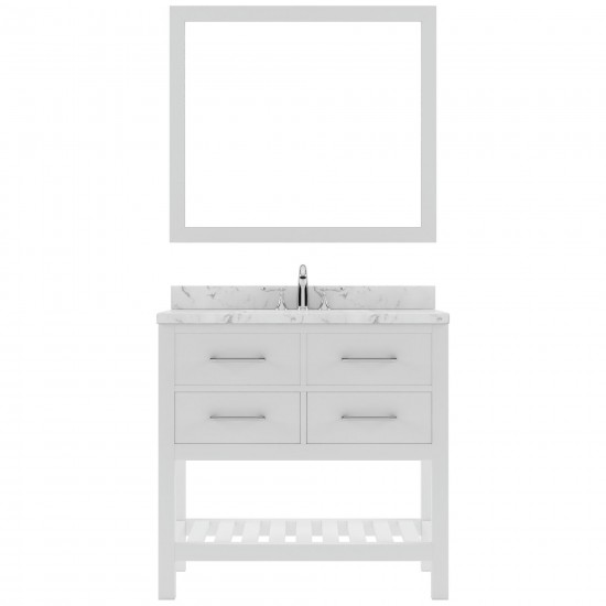 Caroline Estate 36" Bath Vanity in White, Quartz Top, Sink, MS-2236-CMRO-WH