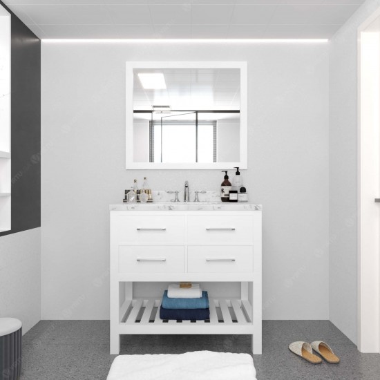 Caroline Estate 36" Bath Vanity in White, Quartz Top, Sink, MS-2236-CMRO-WH-002