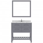 Caroline Estate 36" Bath Vanity in Gray, Quartz Top, Sink, MS-2236-CMSQ-GR