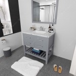 Caroline Estate 36" Bath Vanity in Gray, Quartz Top, Sink, MS-2236-CMSQ-GR