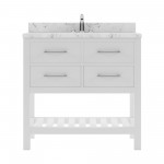 Caroline Estate 36" Bath Vanity in White, Quartz Top, Sink, MS-2236-CMSQ-WH-NM