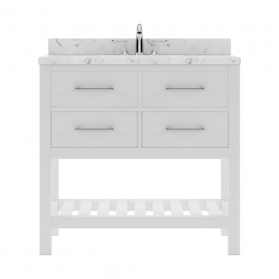 Caroline Estate 36" Bath Vanity in White, Quartz Top, Sink, MS-2236-CMSQ-WH-NM