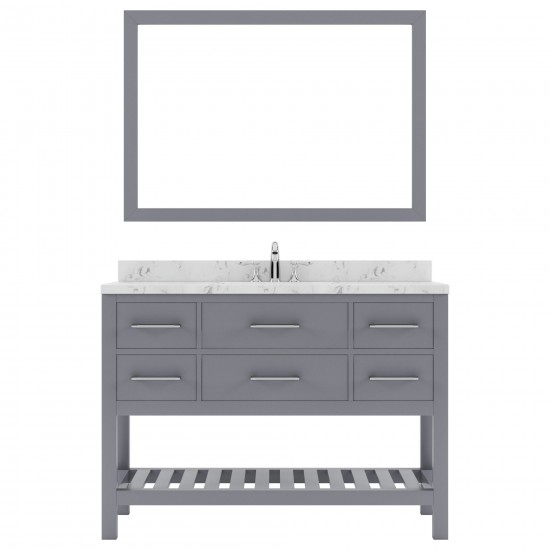 Caroline Estate 48" Bath Vanity in Gray, Quartz Top, Sink, MS-2248-CMRO-GR-002