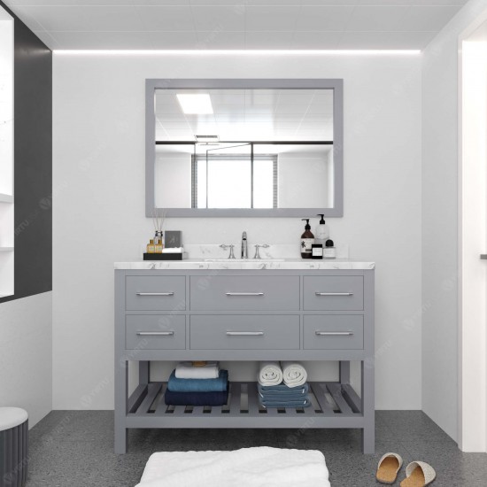 Caroline Estate 48" Bath Vanity in Gray, Quartz Top, Sink, MS-2248-CMRO-GR-002