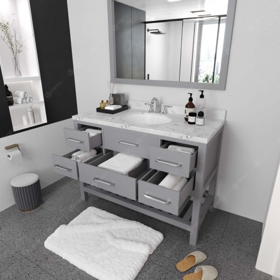 Caroline Estate 48" Bath Vanity in Gray, Quartz Top, Sink, MS-2248-CMRO-GR-002