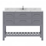 Caroline Estate 48" Bath Vanity in Gray, Quartz Top, Sink, MS-2248-CMRO-GR-NM