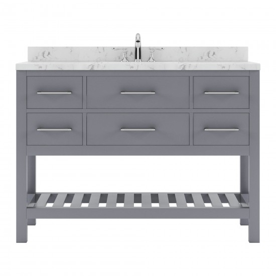 Caroline Estate 48" Bath Vanity in Gray, Quartz Top, Sink, MS-2248-CMRO-GR-NM