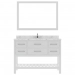 Caroline Estate 48" Bath Vanity in White, Quartz Top, Sink, MS-2248-CMRO-WH-002
