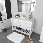 Caroline Estate 48" Bath Vanity in White, Quartz Top, Sink, MS-2248-CMRO-WH-002