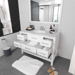 Caroline Estate 48" Bath Vanity in White, Quartz Top, Sink, MS-2248-CMRO-WH-002