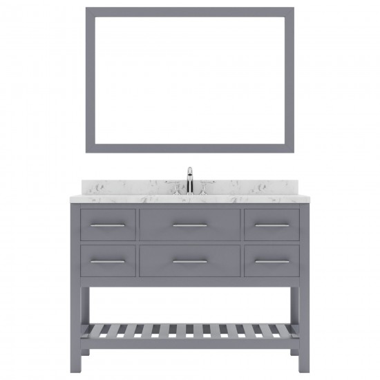 Caroline Estate 48" Bath Vanity in Gray, Quartz Top, Sink, MS-2248-CMSQ-GR-001