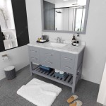 Caroline Estate 48" Bath Vanity in Gray, Quartz Top, Sink, MS-2248-CMSQ-GR-001