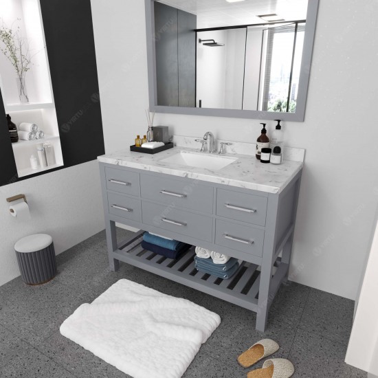 Caroline Estate 48" Bath Vanity in Gray, Quartz Top, Sink, MS-2248-CMSQ-GR-002