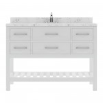Caroline Estate 48" Bath Vanity in White, Quartz Top, Sink, MS-2248-CMSQ-WH-NM