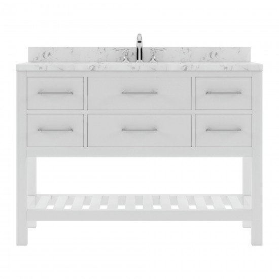 Caroline Estate 48" Bath Vanity in White, Quartz Top, Sink, MS-2248-CMSQ-WH-NM