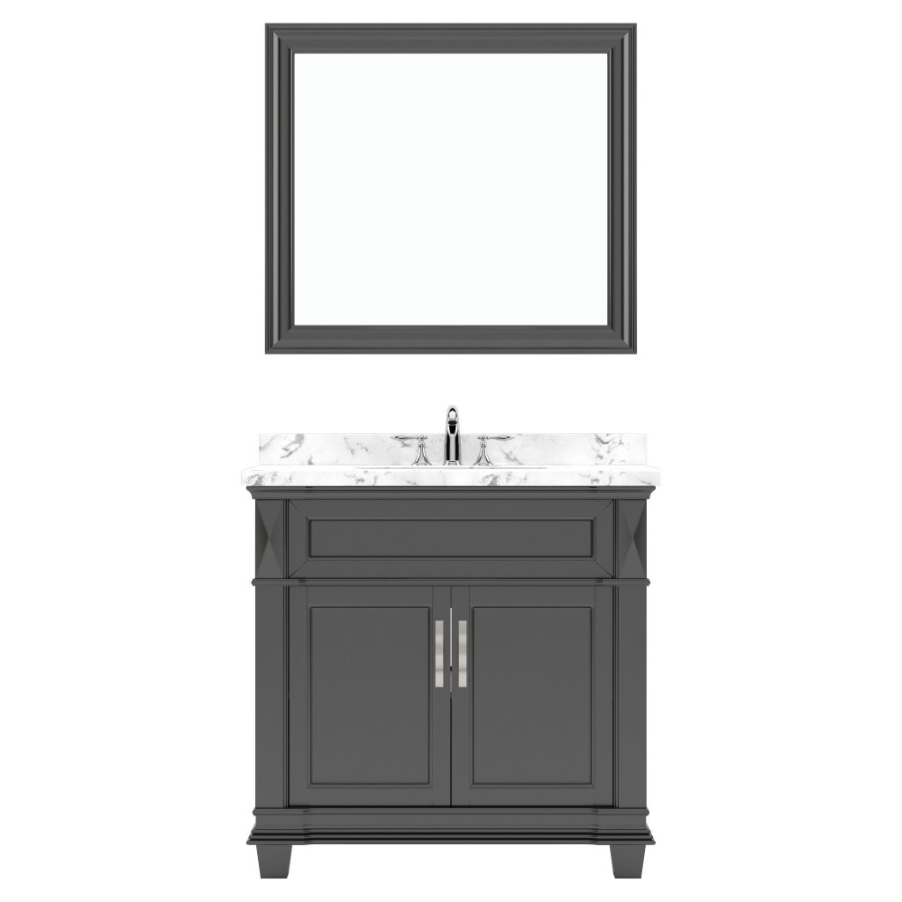 Victoria 36" Bath Vanity in Espresso, Quartz Top, Sink, MS-2636-CMRO-ES-002