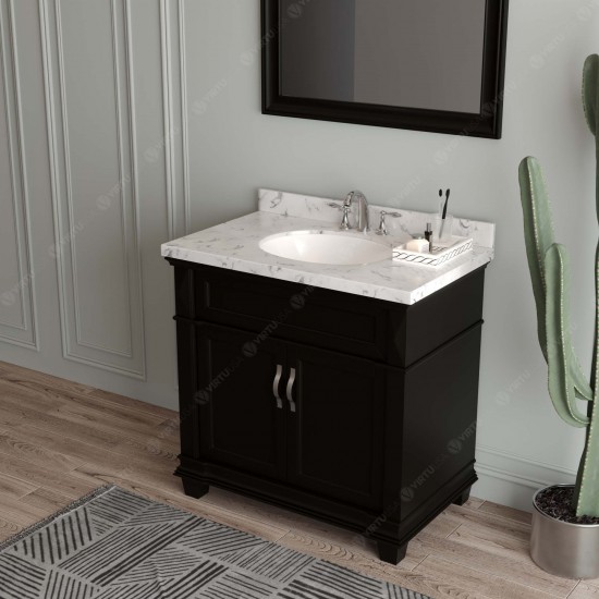 Victoria 36" Bath Vanity in Espresso, Quartz Top, Sink, MS-2636-CMRO-ES-002