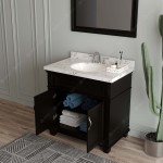 Victoria 36" Bath Vanity in Espresso, Quartz Top, Sink, MS-2636-CMRO-ES-002