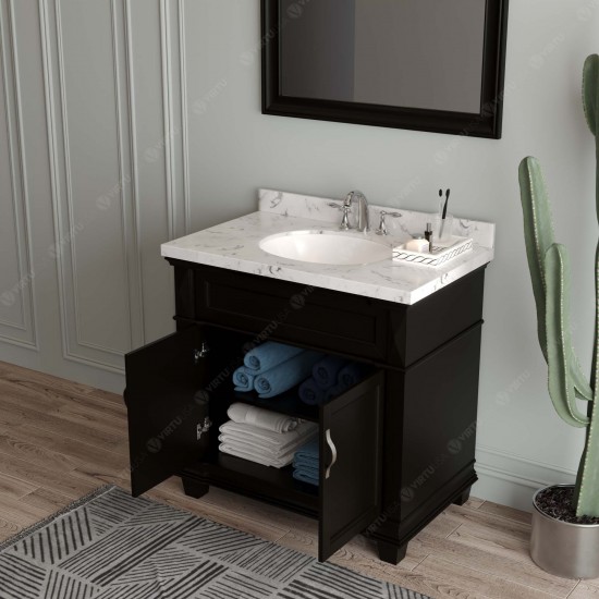 Victoria 36" Bath Vanity in Espresso, Quartz Top, Sink, MS-2636-CMRO-ES-002