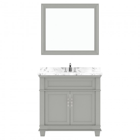 Victoria 36" Single Bath Vanity in Gray, Quartz Top, Sink, MS-2636-CMRO-GR