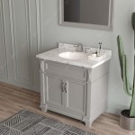 Victoria 36" Single Bath Vanity in Gray, Quartz Top, Sink, MS-2636-CMRO-GR