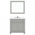 Victoria 36" Single Bath Vanity in Gray, Quartz Top, Sink, MS-2636-CMSQ-GR