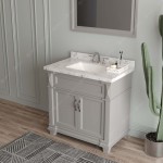 Victoria 36" Single Bath Vanity in Gray, Quartz Top, Sink, MS-2636-CMSQ-GR