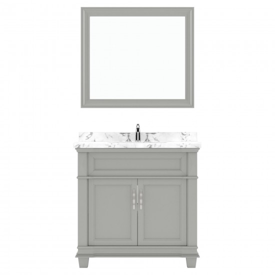 Victoria 36" Single Bath Vanity in Gray, Quartz Top, Sink, MS-2636-CMSQ-GR-002