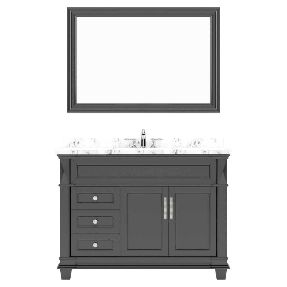 Victoria 48" Bath Vanity in Espresso, Quartz Top, Sink, MS-2648-CMRO-ES