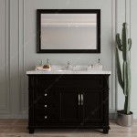 Victoria 48" Bath Vanity in Espresso, Quartz Top, Sink, MS-2648-CMRO-ES