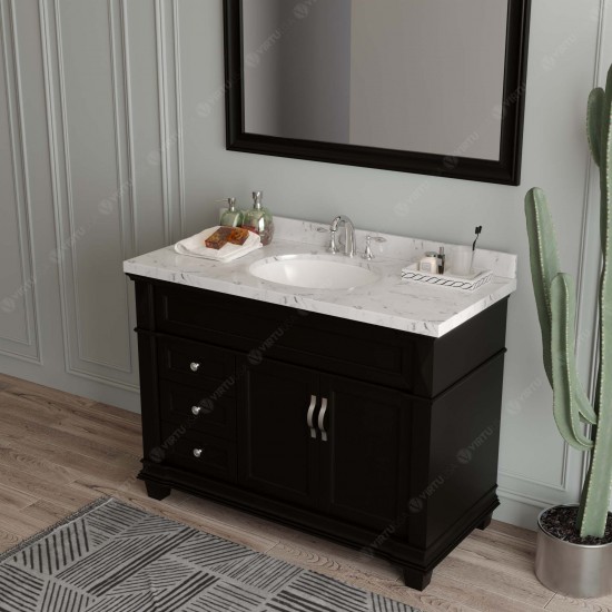 Victoria 48" Bath Vanity in Espresso, Quartz Top, Sink, MS-2648-CMRO-ES-001