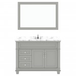 Victoria 48" Single Bath Vanity in Gray, Quartz Top, Sink, MS-2648-CMRO-GR