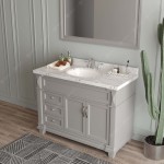 Victoria 48" Single Bath Vanity in Gray, Quartz Top, Sink, MS-2648-CMRO-GR