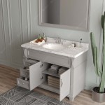 Victoria 48" Single Bath Vanity in Gray, Quartz Top, Sink, MS-2648-CMRO-GR-002