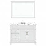Victoria 48" Bath Vanity in White, Quartz Top, Sink, MS-2648-CMSQ-WH