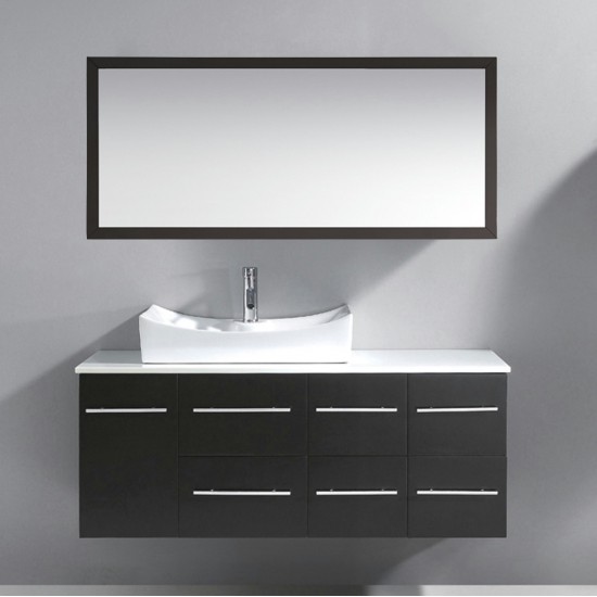 Ceanna 55" Bath Vanity in Espresso, Engineered Stone Top, Sink, MS-430-S-ES