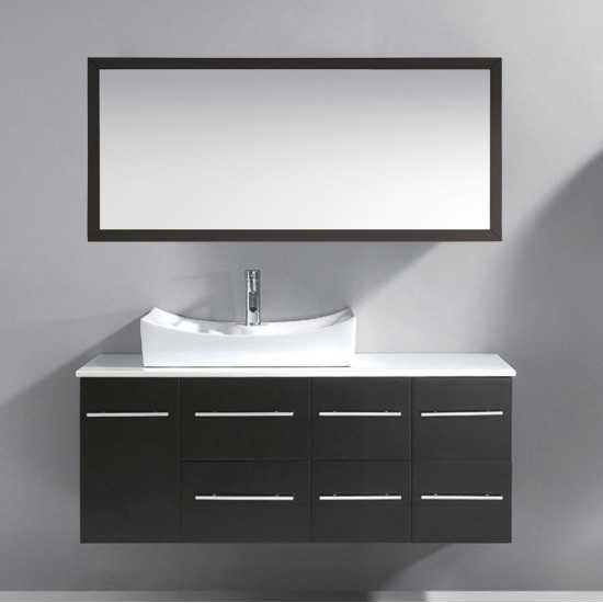 Ceanna 55" Bath Vanity in Espresso, Engineered Stone Top, Sink, MS-430-S-ES-001