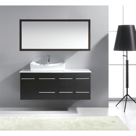 Ceanna 55" Bath Vanity in Espresso, Engineered Stone Top, Sink, MS-430-S-ES-001