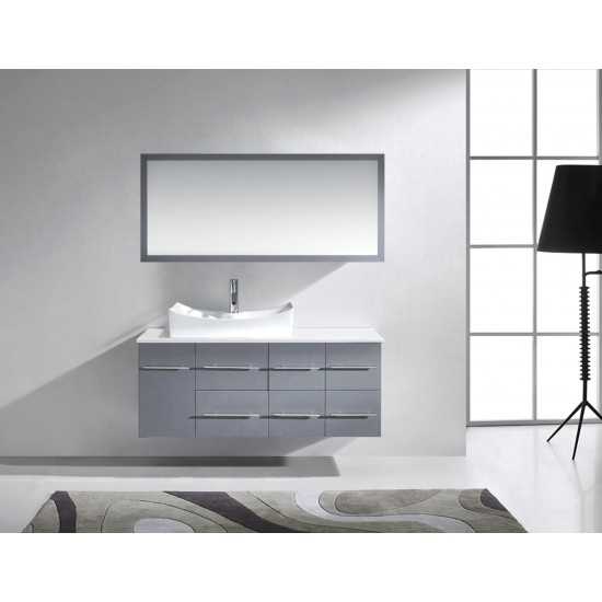 Ceanna 55" Bath Vanity in Gray, White Stone Top, Sink, MS-430-S-GR-001