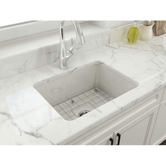 Sotto Dual-Mount Fireclay 24 in. Single Bowl Kitchen Sink in White