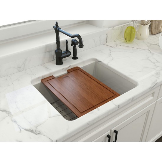 Sotto Dual-Mount Fireclay 24 in. Single Bowl Kitchen Sink in White